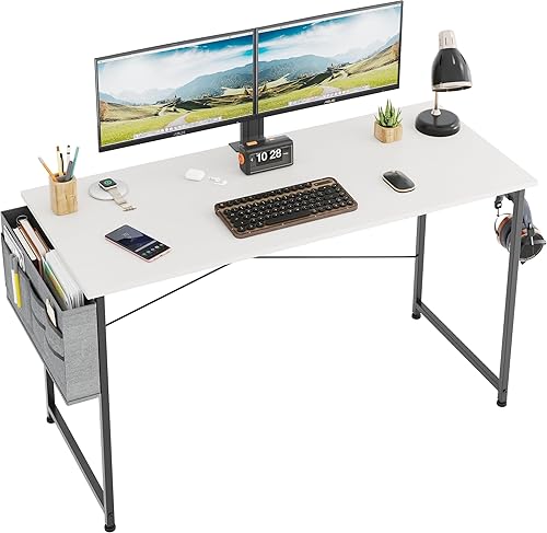 COTUBLR Escritorio para computadora de 47 pulgadas, escritorio de oficina en casa, escritorio simple y moderno para dormitorio, escritorio de
