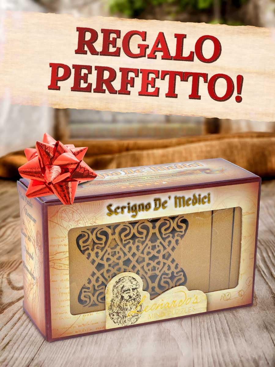 Logica Giochi - Scrigno de i Medici - Scatola segreta - Rompicapo in legno - Difficoltà 5/6 Incredibile - Collezione Leonardo