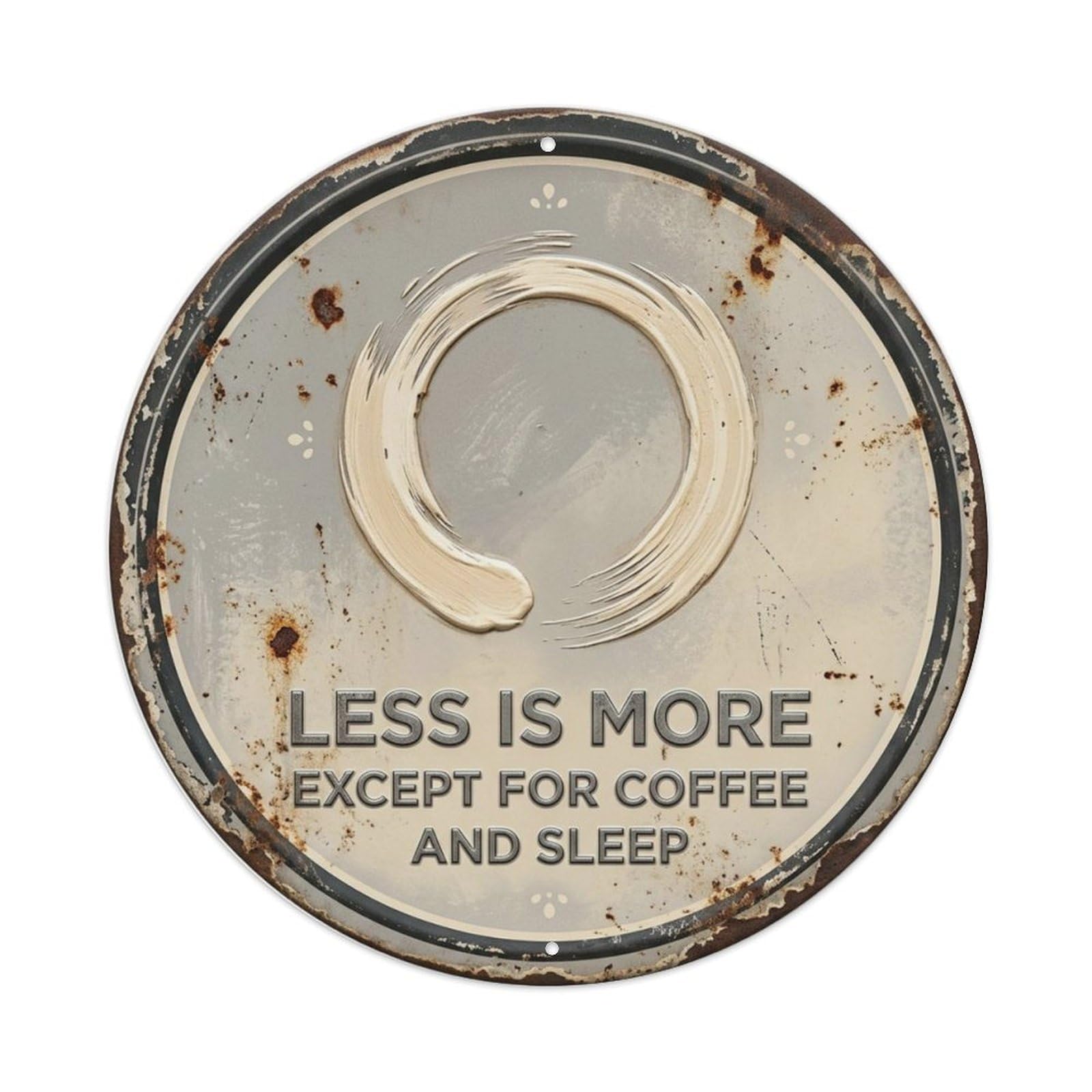 Minimal Circle Balance Livingroom Metal Tin Sign Plaque Wall Decor for Cafe, Club Bar, Office, Home Garden Round Metal Poster 8x8Inch
