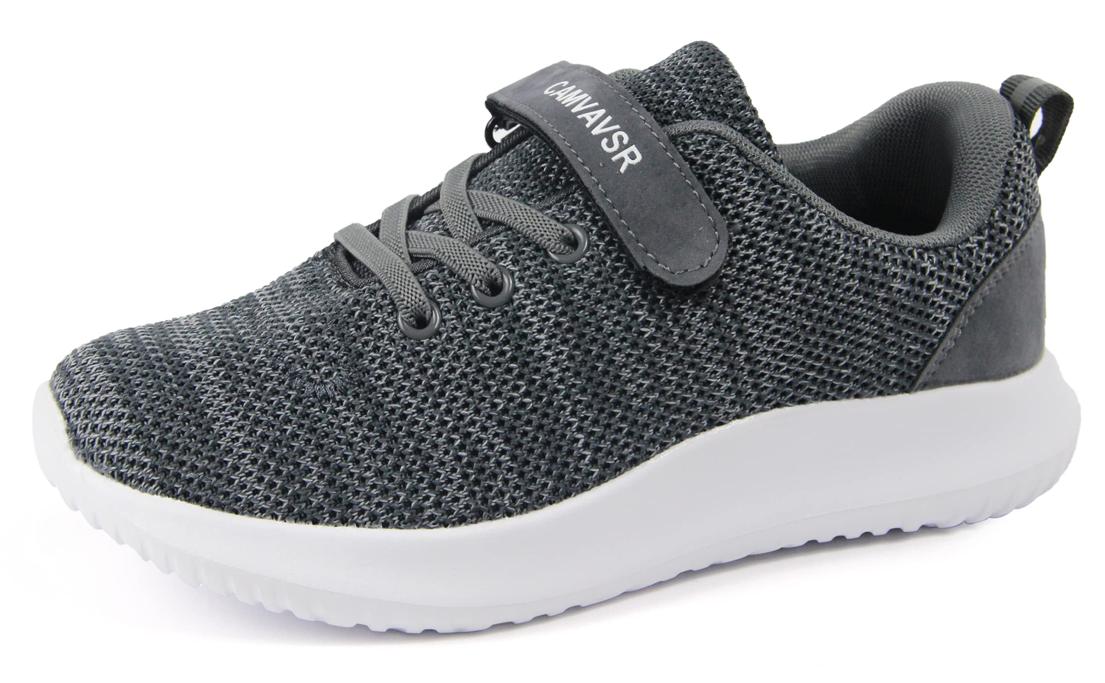 CAMVAVSR Boys Toddlers Shoes Slip On Outdoor Walking Shoes for Kids Teen School Tennis Sneaker for Girls, Deep Grey-03, 13 Little Kid