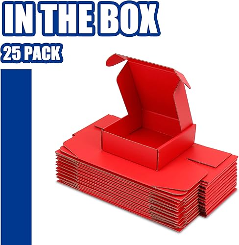 Miniatura 8 de Wintcomfort Paquete de 25 cajas de envío, 6 x 6 x 2 pulgadas, caja pequeña de cartón corrugado para envíos de negocios, regalos, decoraciones, papel