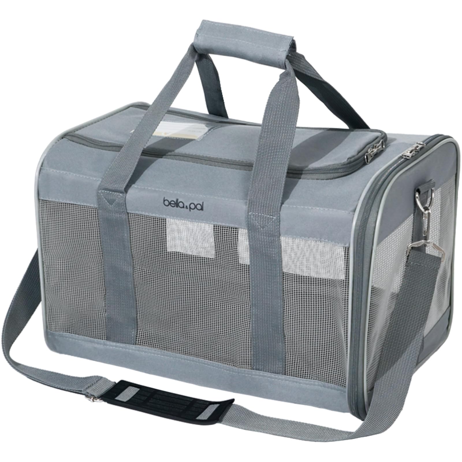 BELLA & PAL Transportín para Gatos/Cachorros, Bolsa Transporte para Mascotas, Bolsa Plegable para Gatos con Tela Resistente a Arañazos, Cremallera Antiescape, Adecuada para Viajes en Avión, M