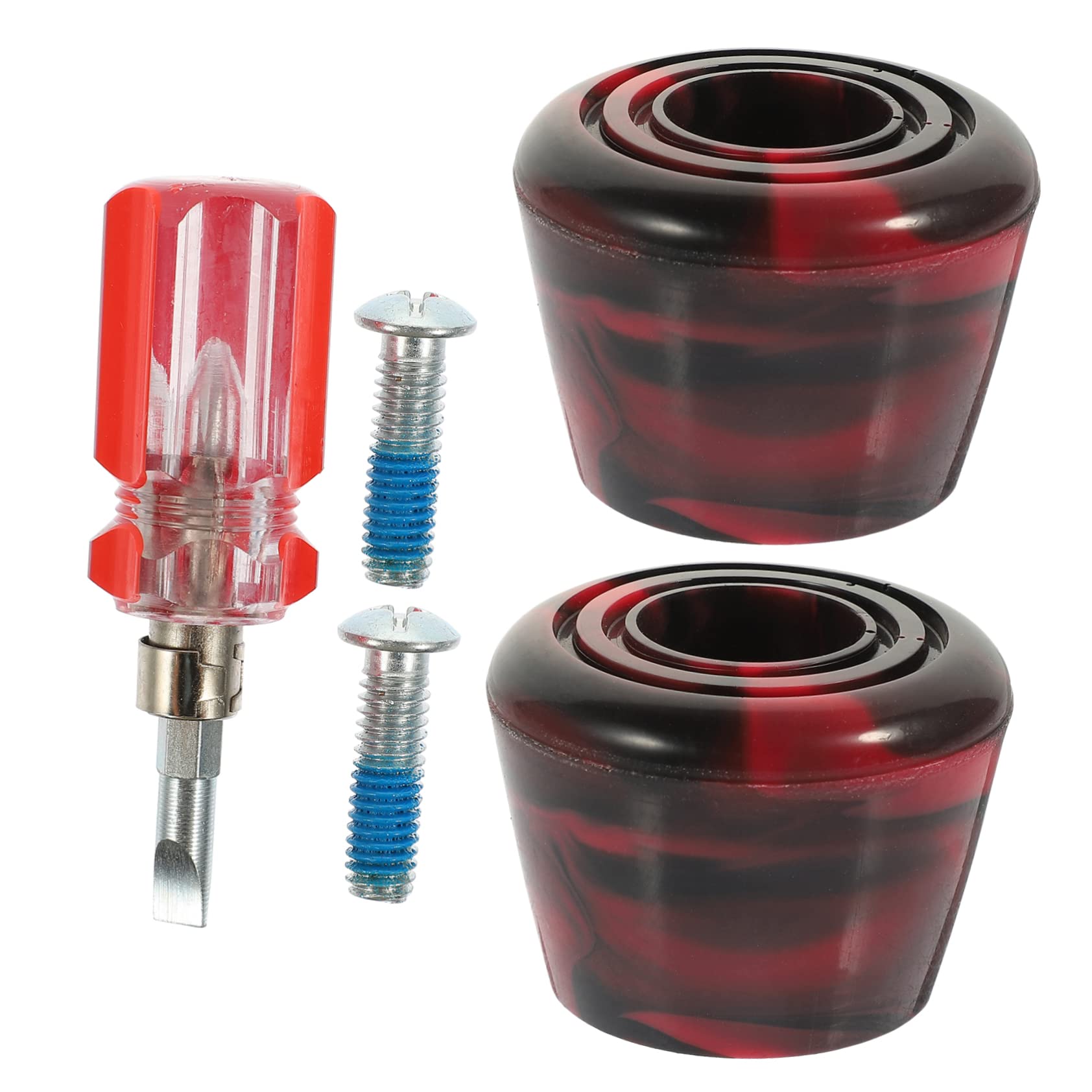 VICASKY 1 Set Professional Roller Skate Toe Stops Durable PU Brakes for Quad Skates Essential Skating Accessories for Safety and Stability and Mixed Stoppers with Screws and Tool