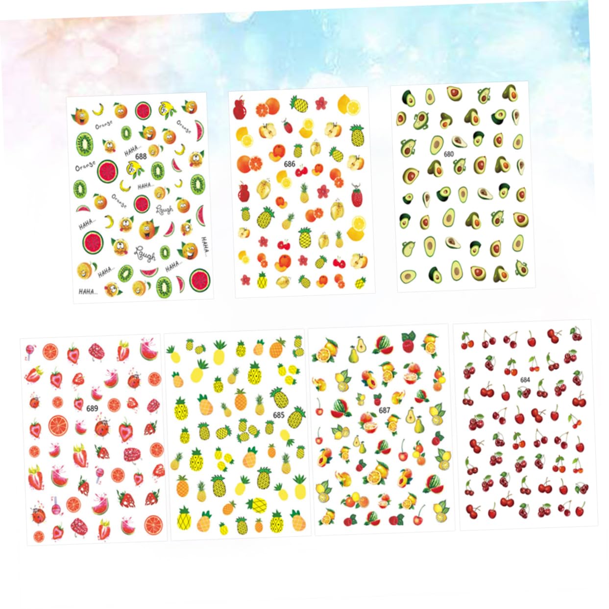 3 Set Adesivi Per Unghie Con Design Frutta Stickers Tema Per Decorazioni Manicure Stile Unico Per Donne E Ragazze Casual 12 Fogli*3