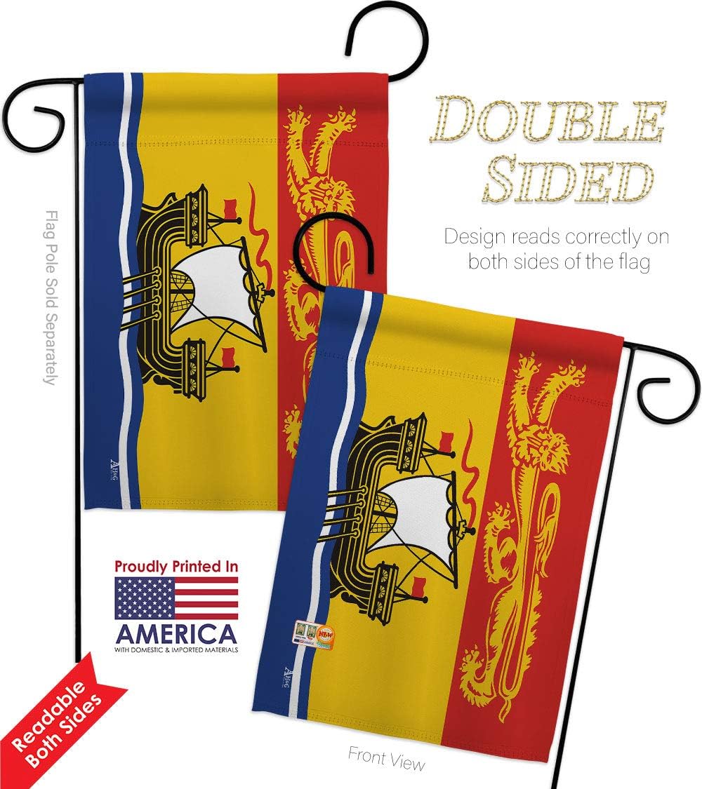 New Brunswick Garden Flag Set Wall Hanger Regional Canada Provinces Canadian Territories Region Country Particular Area Small Decorative Gift Yard House Banner Double-Sided Made In USA 13 X 18.5