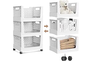 Stackable Storage Bins with Wheels for Effortless Organization and Space Optimization