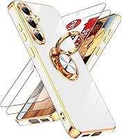 Vista 84 de LeYi para Funda de Teléfono Samsung Galaxy A13-5G: Protector de Pantalla de Vidrio Templado, Soporte Magnético Giratório de Anillo 360°, Borde Negro