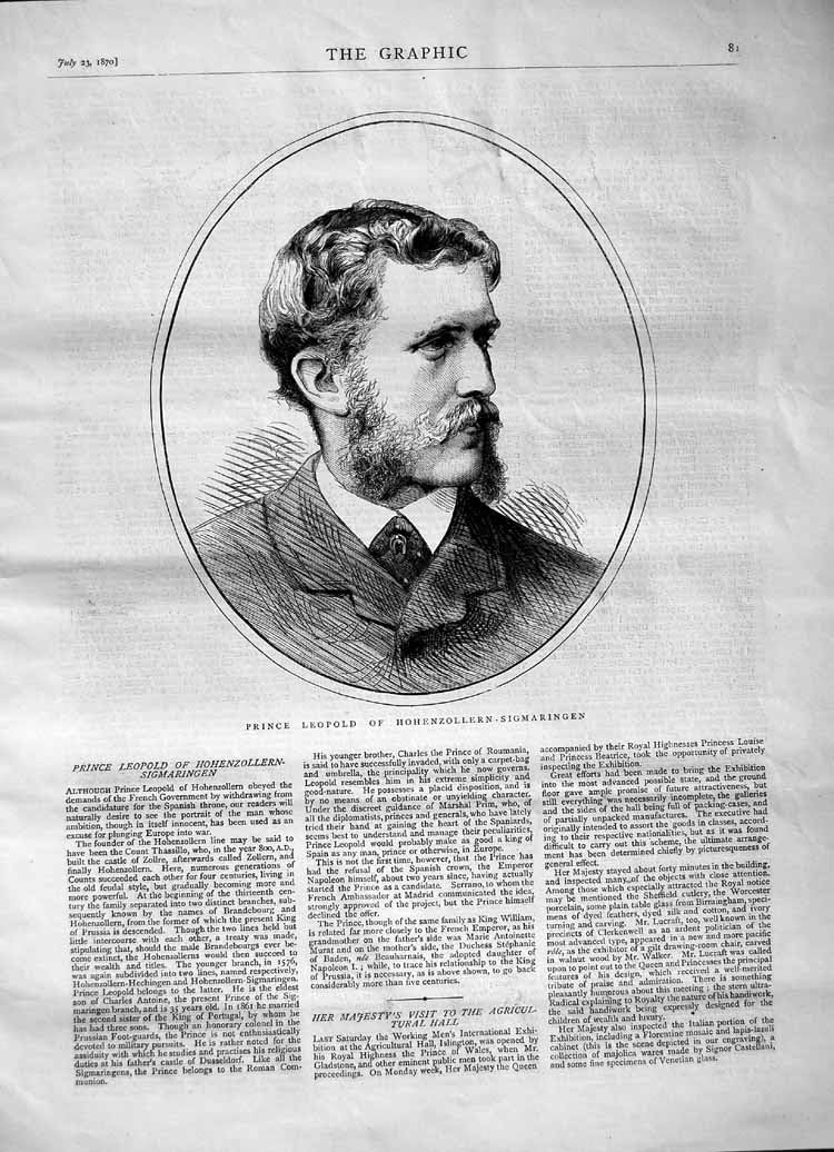 Amazon.de PRINZ 1870 LEOPOLD HOHENZOLLERNSIGMARINGEN PORTRAIT