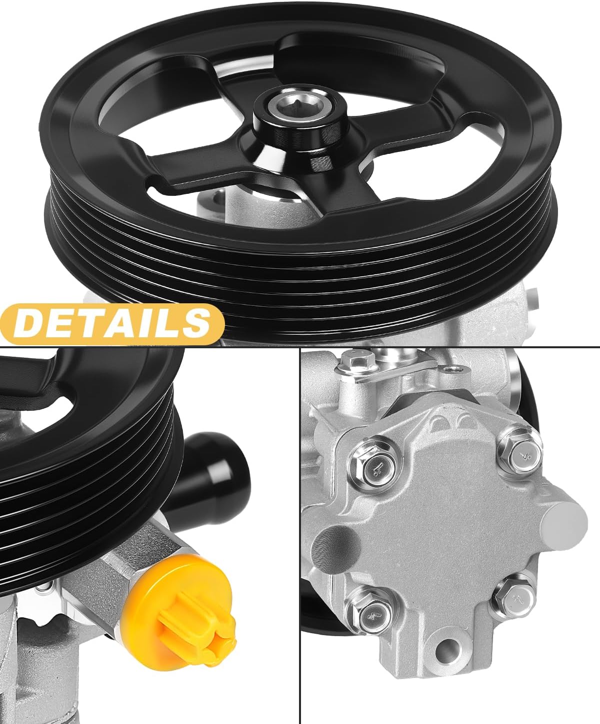 AATEE Power Steering Pump with Pulley for:-Dodge Avenger 2008-2014, Journey 2009-2017 for:-Chrysler 200 2011-2014, Sebring 2007-2010 2.4L L4 Replace# 20-2402 202402 962402 5151016AB 5151016AD 63138N