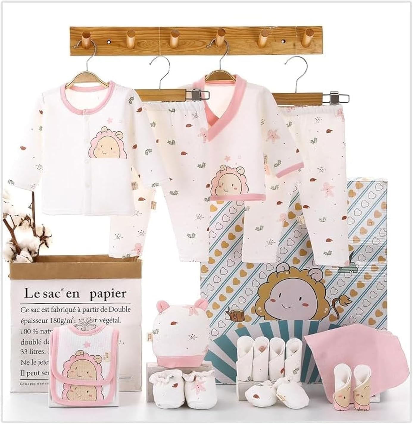 Newborn Baby Boy Girl Warm Clothes Set Newborn Gifts Set Premium Cotton Baby Clothes Accessories Set Fits Newborn to 3 Months