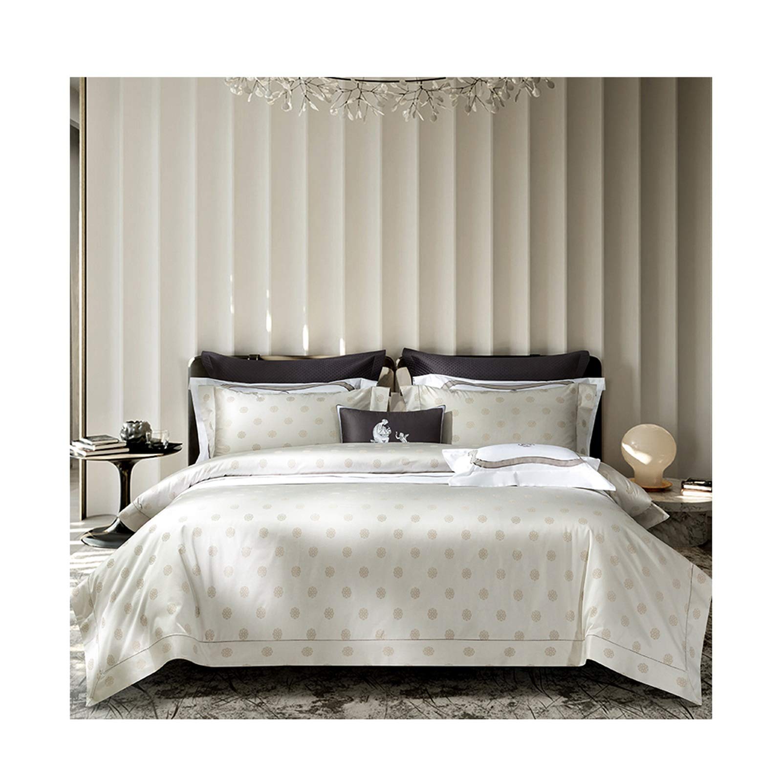 Housse de couette jacquard en pur coton égyptien pour literie de luxe