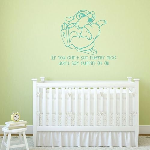 Miniatura 6 de Playroom Wall Decals Thumper From Bambi Quote "If You Can't Say Something Nice" Children's Vinyl Decor For Home, Preschool, Classroom, or Daycare