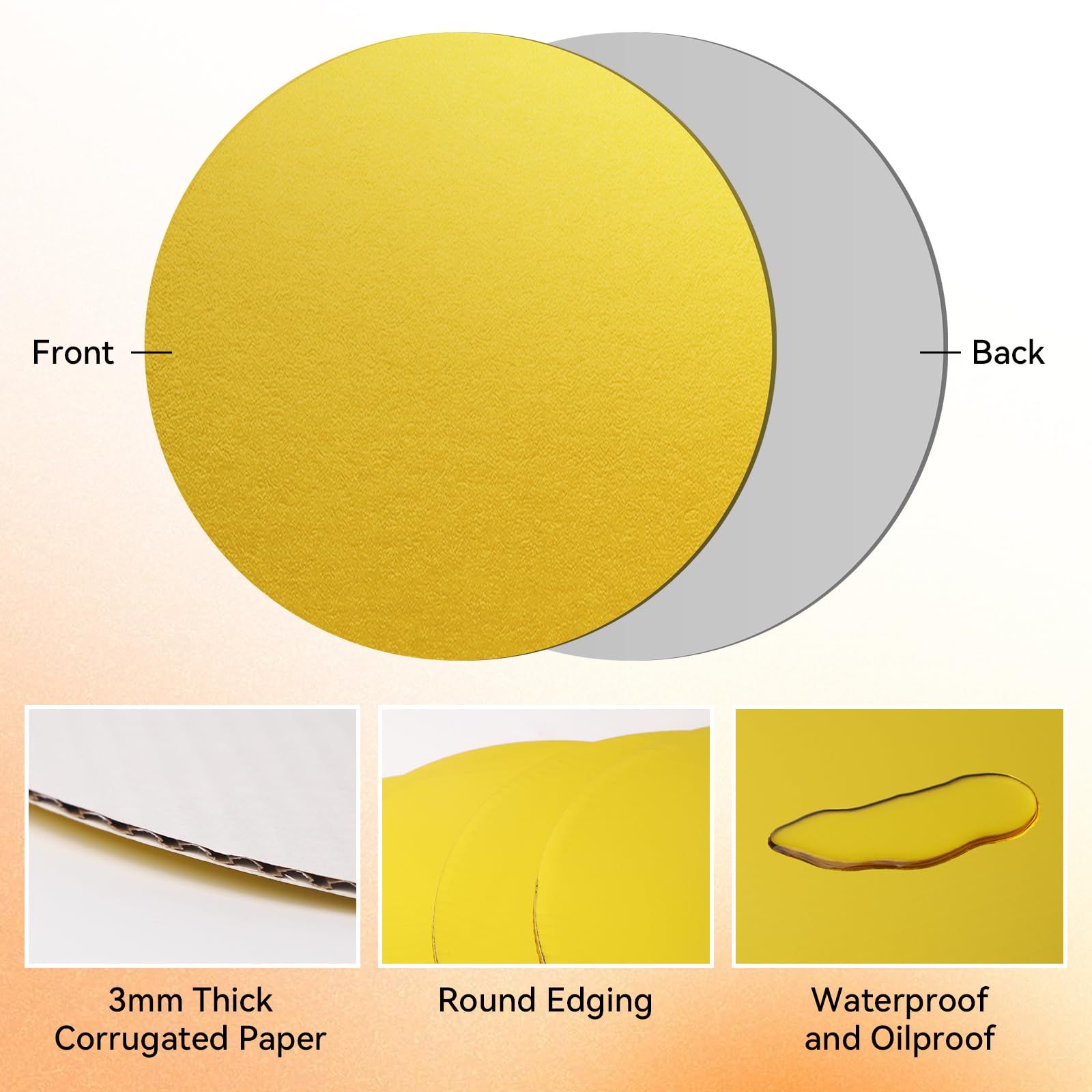 Ezvsevuo Tortenunterlage Rund 30cm - 5 Stück Cake Boards Aus Stabiler Pappe