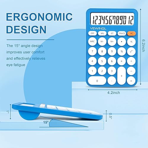 Miniatura 3 de Calculadora estándar de 12 dígitos, pantalla grande de escritorio de 6.2 x 4.2 pulgadas y botones, calculadora con pantalla LCD grande para oficina,