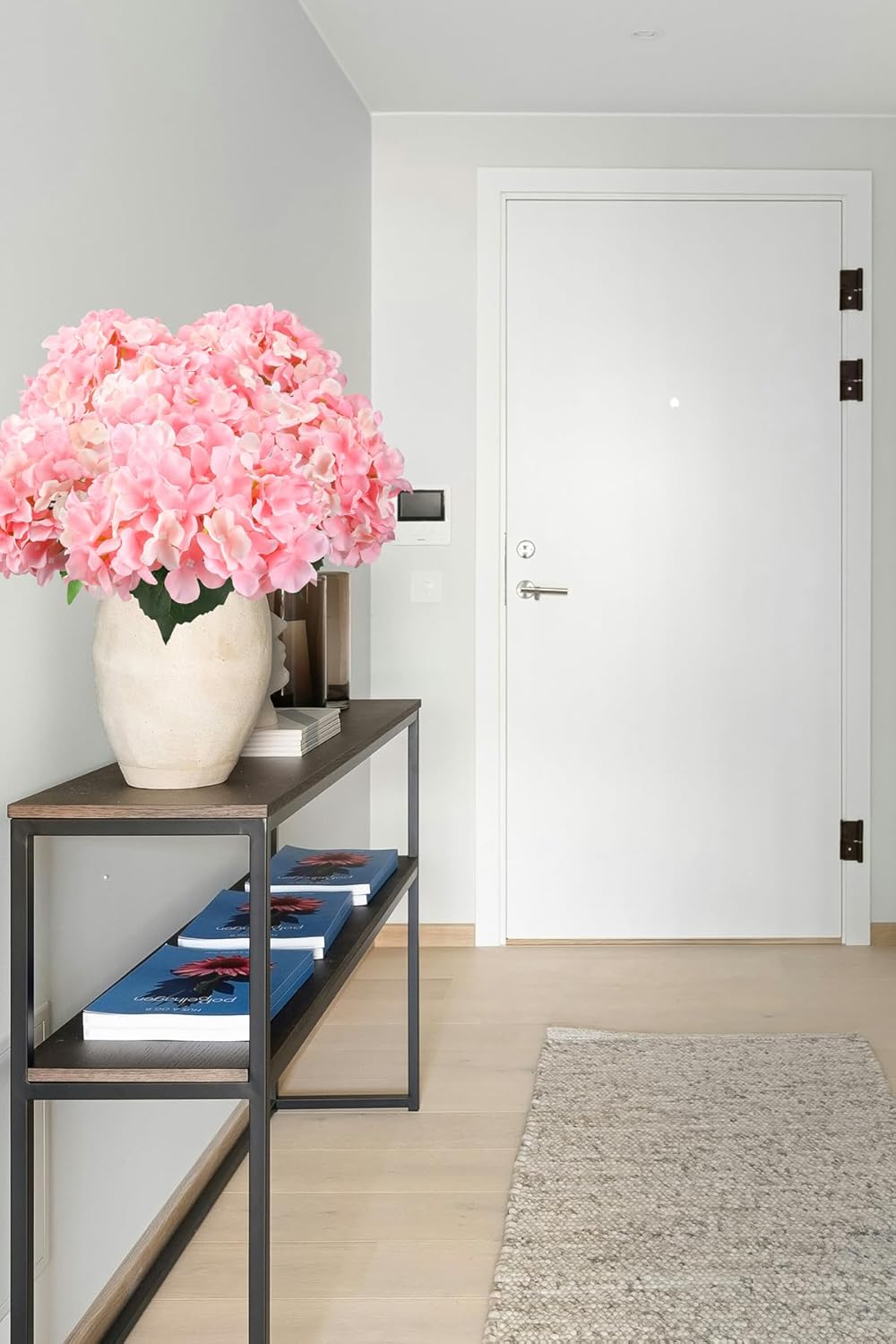 6PCS Large Silk Hydrangea Flowers, 20 in Full Faux Huge Hydrangea Artificial Flowers with Stems Leaves for Fake Bouquets Home Wedding Party Centerpieces Arrangements Indoor Outdoor (Pink)