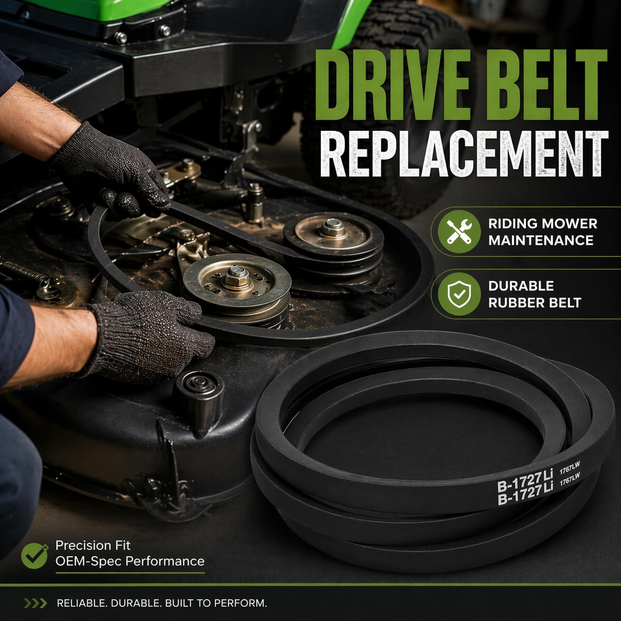 954-04249A Lower Drive Belt Replacement for MTD, Troy-Bilt Pony, TB42 7-Speed, Craftsman T110 T100 LT1500 LT2000 Riding Mower, Replaces 754-04249 754-04249A 954-04249, 5/8" x 70.75" Transmission Belt