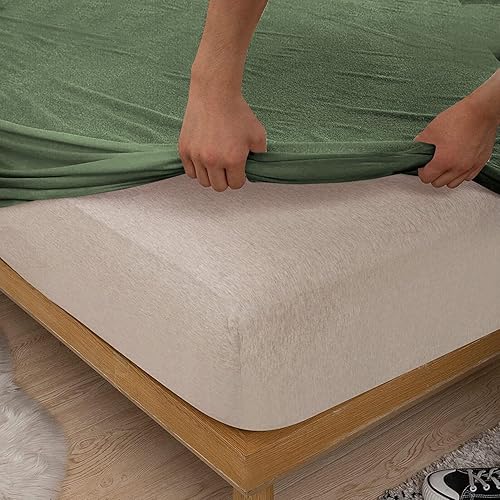 Miniatura 8 de Split Queen  100% algodón dividido-top Queen (juego de sábanas ajustable tamaño de cama queen) 300 TC, gris oscuro sólido, tejido satinado, bolsillo