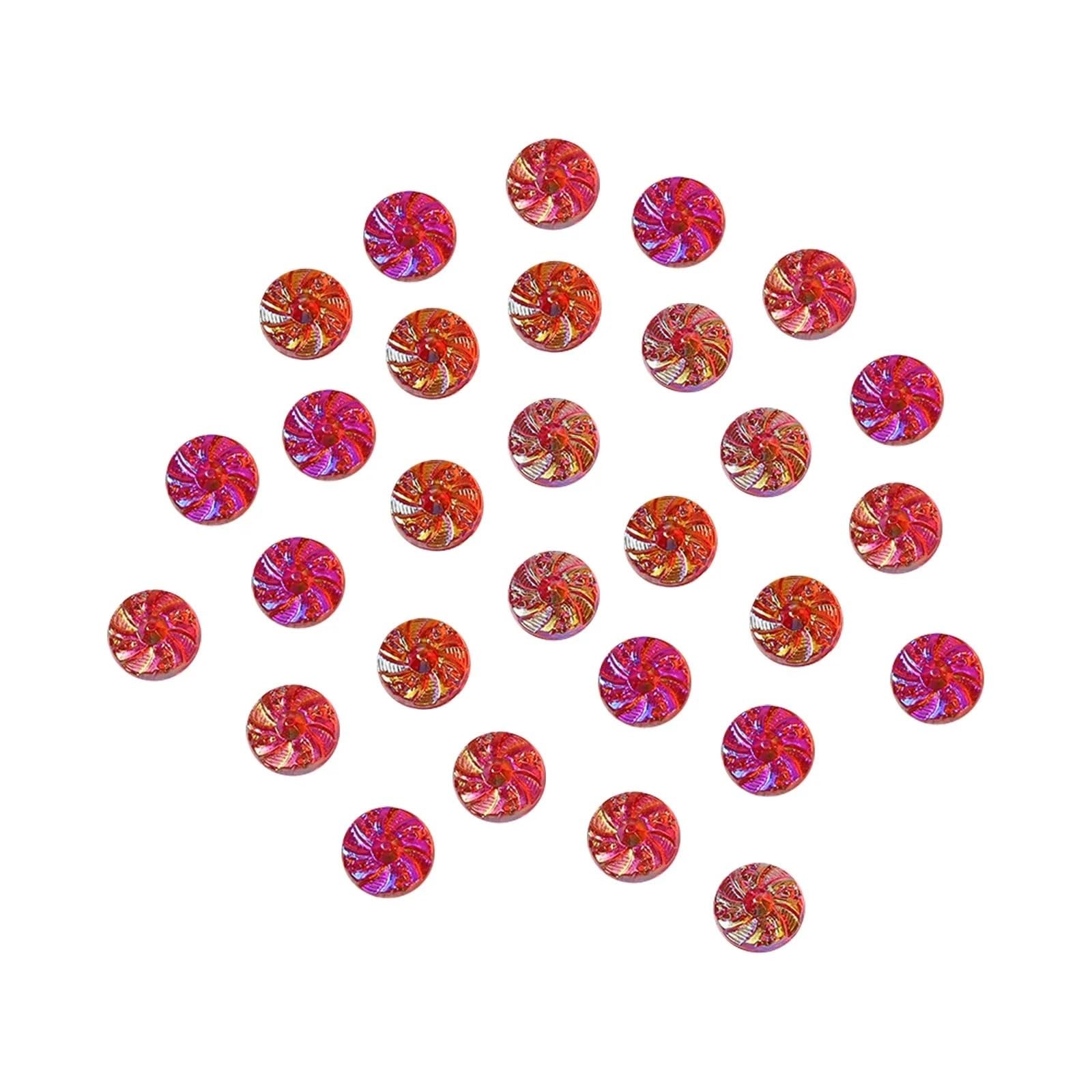bottoni, Bottoni automatici in resina con strass retro piatto, confezione da 100, multicolore, 10 mm(Pink)