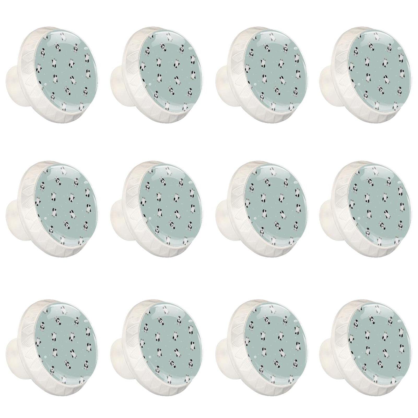 Boutons d'armoires ronds antidérapants poignée placard pingouin 12pcs