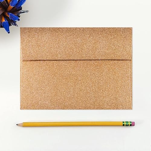 Miniatura 4 de LUXPaper Sobres de invitación A7  Despegar y prensar  5 14 pulgadas x 7 14 pulgadas  Llama metálica  Texto de 80 libras  50 unidades