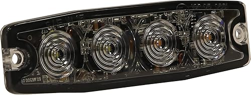 Miniatura 4 de Buyers Products 8892242 - Luz estroboscópica LED ultrafina de 4.5 pulgadas, ámbartransparente, 4 LED, patrones de flash síncronos y alternos, luz de