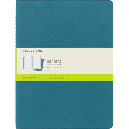 Moleskine Cahier Journal, Soft Cover, Large (5" x 8.25") Ruled/Lined, Black, 80 Pages (Set of 3)
