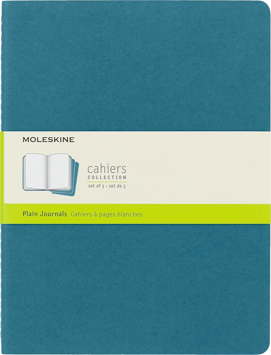 Moleskine Cahier Journal, Soft Cover, Large (5" x 8.25") Ruled/Lined, Black, 80 Pages (Set of 3)
