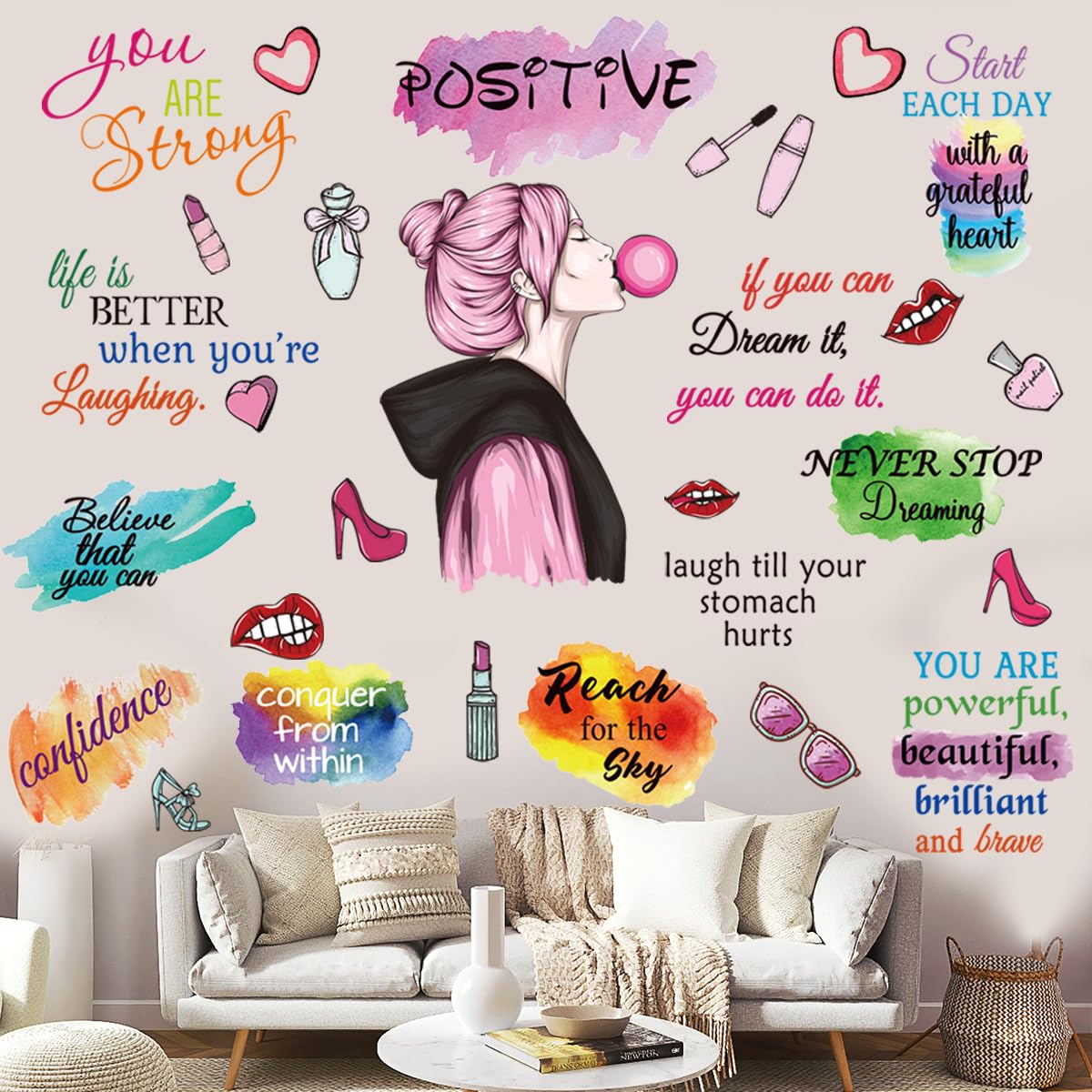 PLIGREAT Cute Anials Wall Stickers, Peel And Stick Wall Decals
