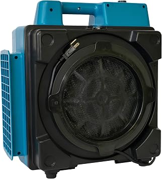 XPOWER X-2580 1/3HP 550 CFM Air Mover Sealed Motor Low Profile Carpet Dryer Air Blower Build-In GFCI Power Outlets & Hour Meter Dryer Floor Fan