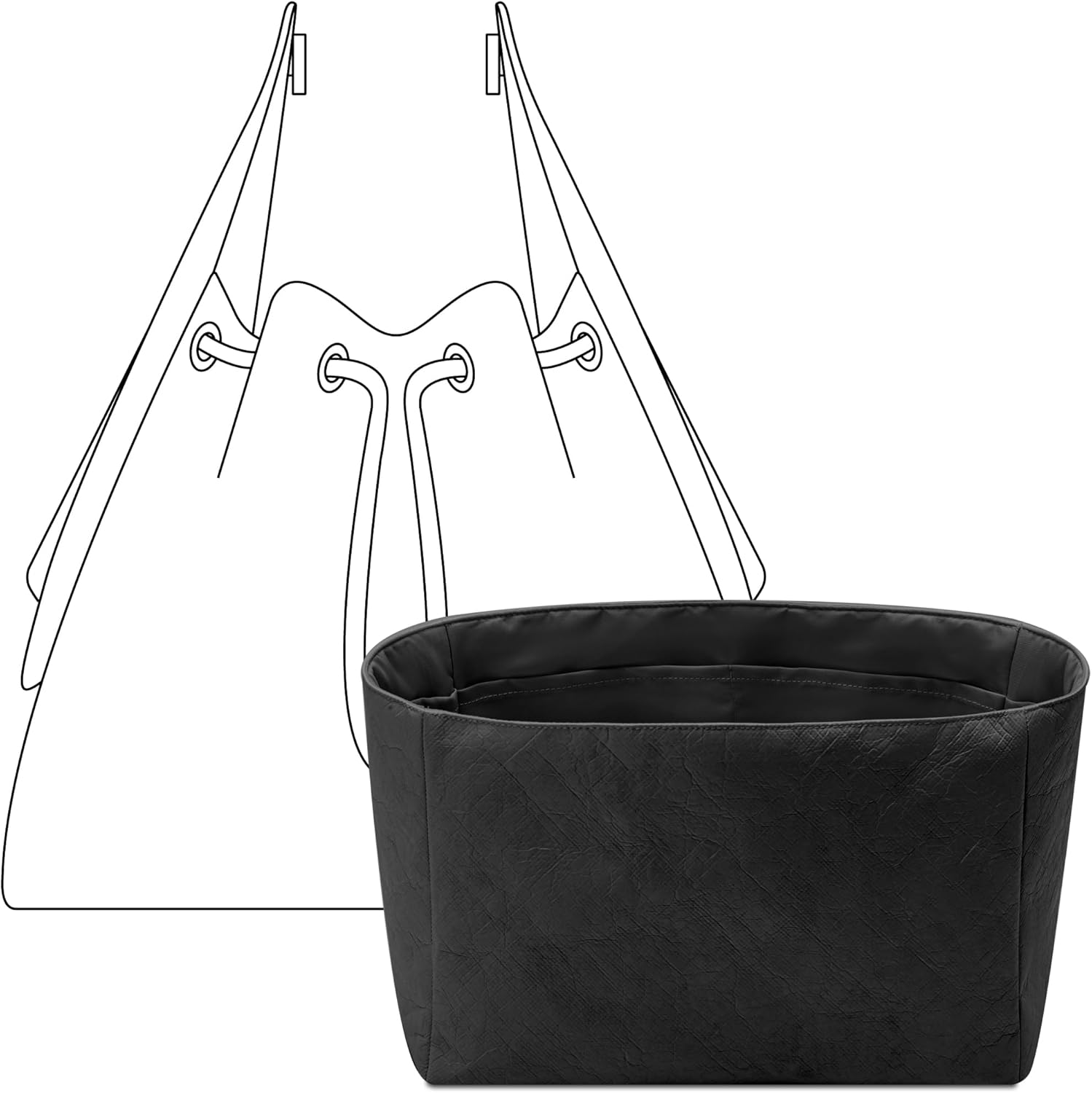 Purse Organizer Insert for CHANEL 25 Hobo Medium Handbag, Custom Fit Inside Premium Lightweight Water Resistant Purse Insert with Zipper(Matte Black)
