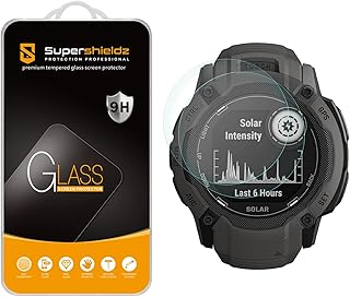 Supershieldz (2 Pack) Designed for Garmin Instinct 2X Solar Tempered Glass Screen Protector, Anti Scratch, Bubble Free
