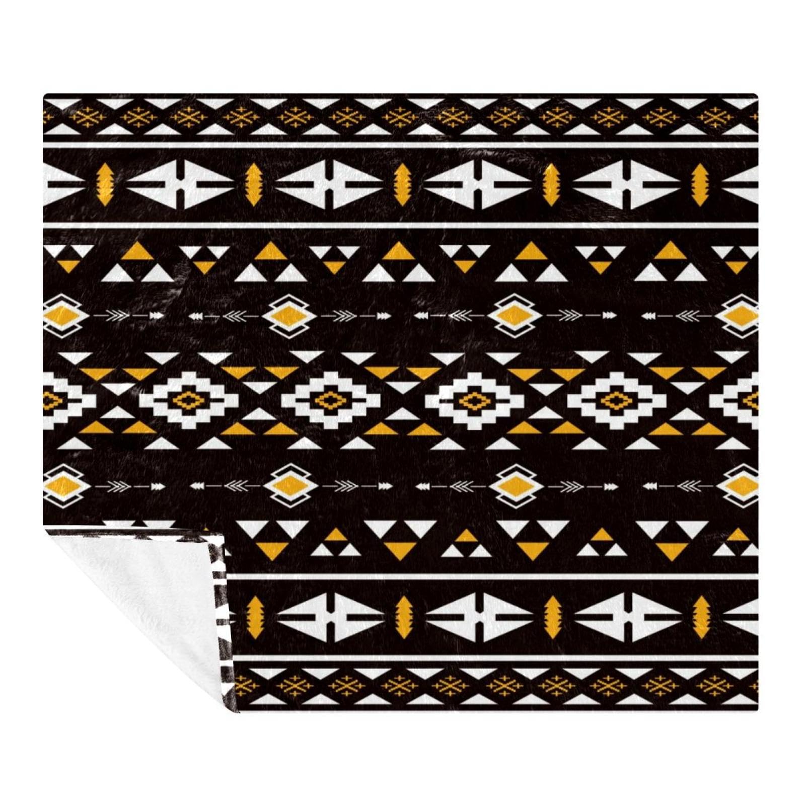 Couverture polaire Aztèque 150x200 cm en microfibre douce pour lit et canapé