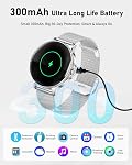 Montre intelligente pour les femmes avec Bluetooth Réponse / faire appel, 1.27" AMOLED Smartwatch avec 24H Coeur Rate/SpO2/Sleep Surveillance, 120+ Sports IP68 Montre de fitness imperméable pour Android iOS (Argent, 4 Bandes)