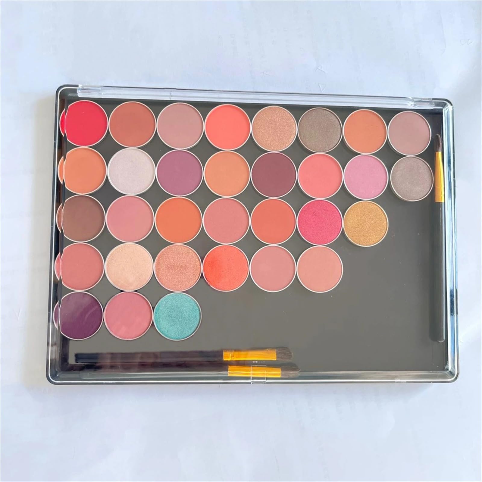 Paleta De Sombras De Ojos VacíA 5 unids/lote, sin logotipo, paleta de sombra de ojos de plástico magnético vacía grande, Caja de almacenaje for maquillaje XL con cubierta transparente