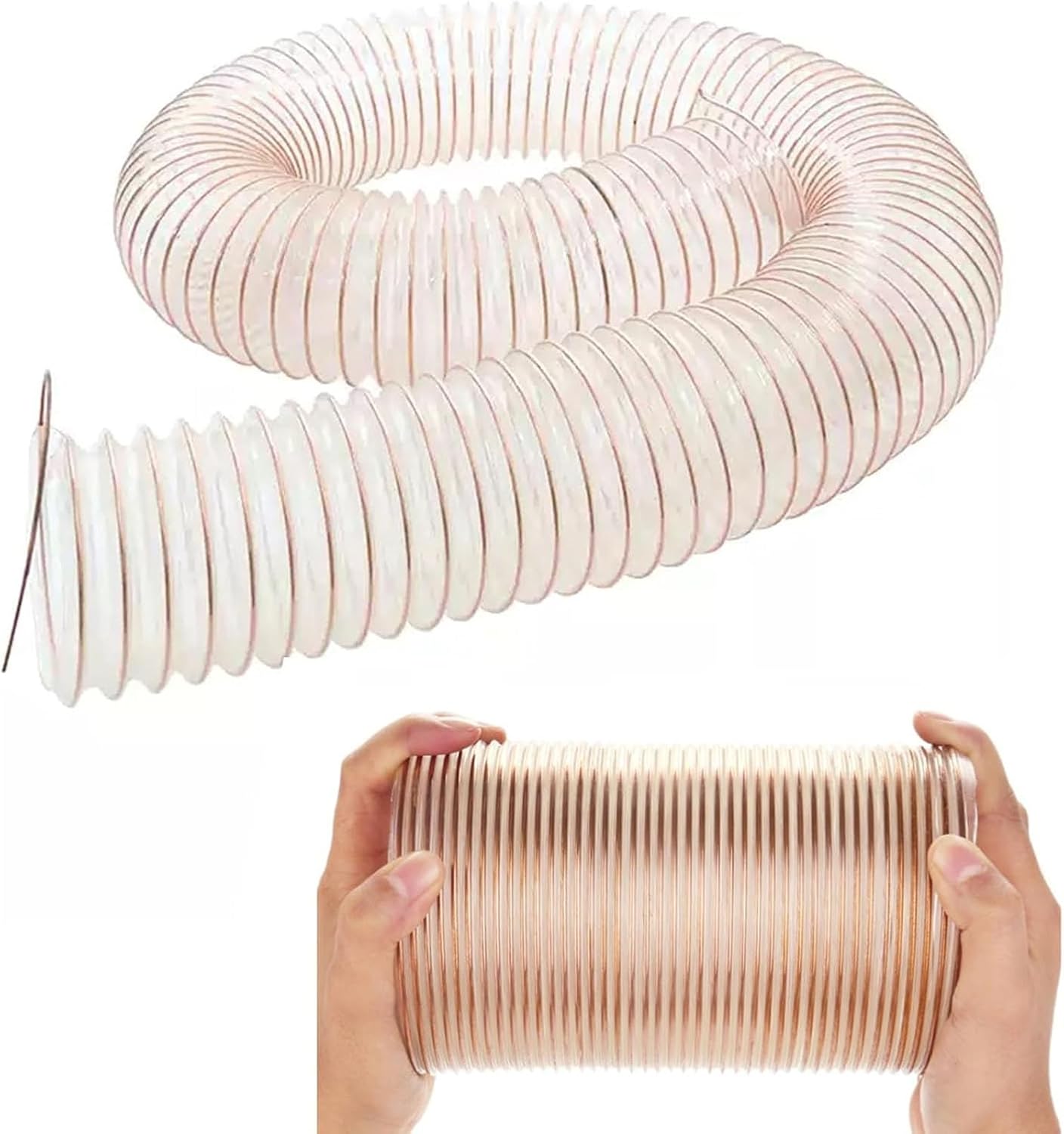Heavy Duty Shop Vac Hose, Dust Collection Hose L 3.3/6.5/16.4/32.8 Ft, Puncture Resistant PU Dust Collector Hose for Woodworking and Wood Shop Dust Collection System(L 2m(6.5t),ID 25mm/1in)