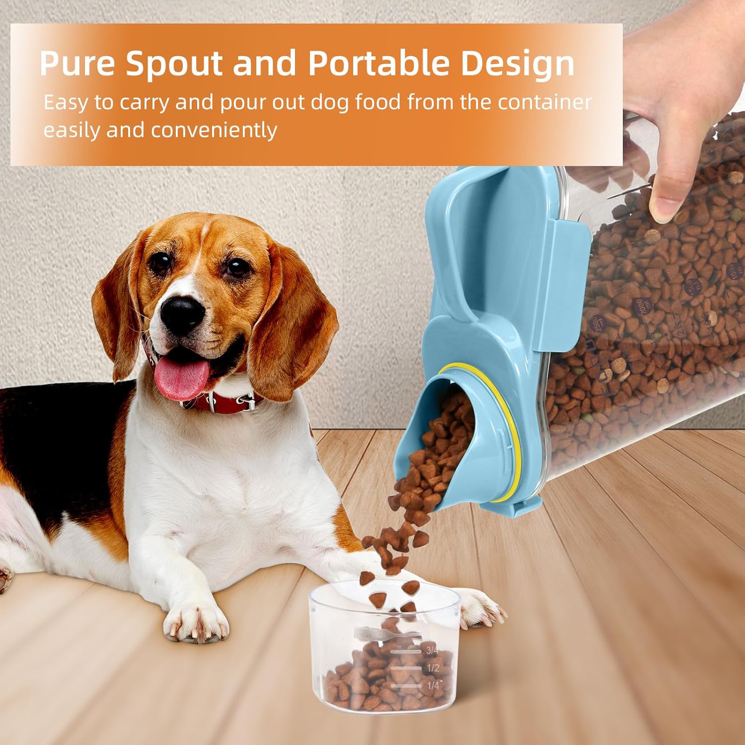 Dog Cat Food Storage Container with Upgraded Large Nozzle 2Pack