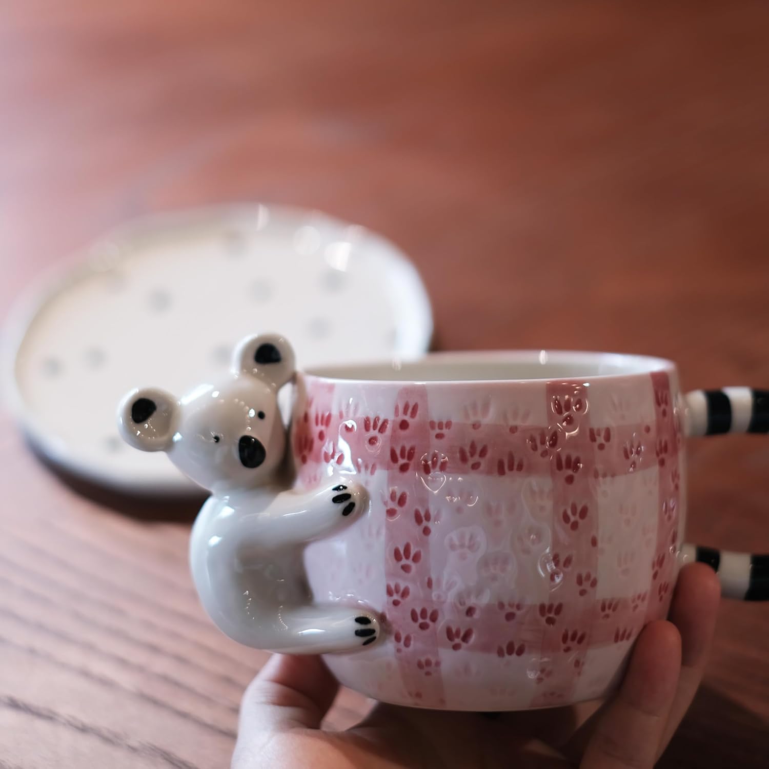 Unique Koala Coffee Mugs,Funny Coffee Cups，Cute Mugs, Sloth Ceramic Coffee Cup with Saucer， Birthday，Valentine's Gifts for Women，Funny Coworker Office Gifts - Image 9