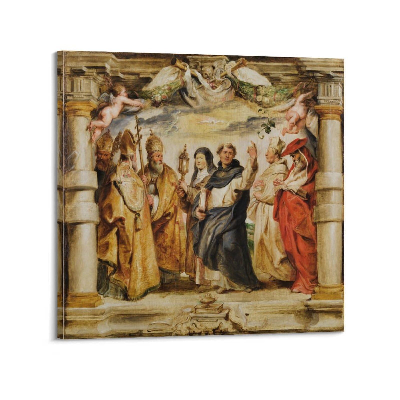 Toile Rubens Saint Thomas d'Aquin impression haute définition 60x60cm premium