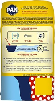 P.A.N. White Corn Meal – Pre-cooked Gluten Free and Kosher Flour for Arepas (5 lb/Pack of 1)