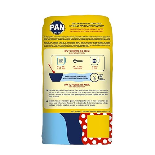 Miniatura 3 de PAN Harina de Maíz Blanco - Harina Precocida sin Gluten y Kosher para Arepas 227 kg 5 lb
