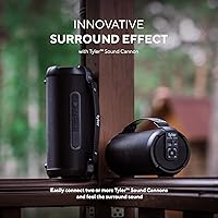 Vista 4 de Tyler Altavoz Bluetooth inalámbrico resistente al agua de largo alcance 300 vatios recargable Boombox USB MP3 Micro SD entradas AUX FM Radio sonido