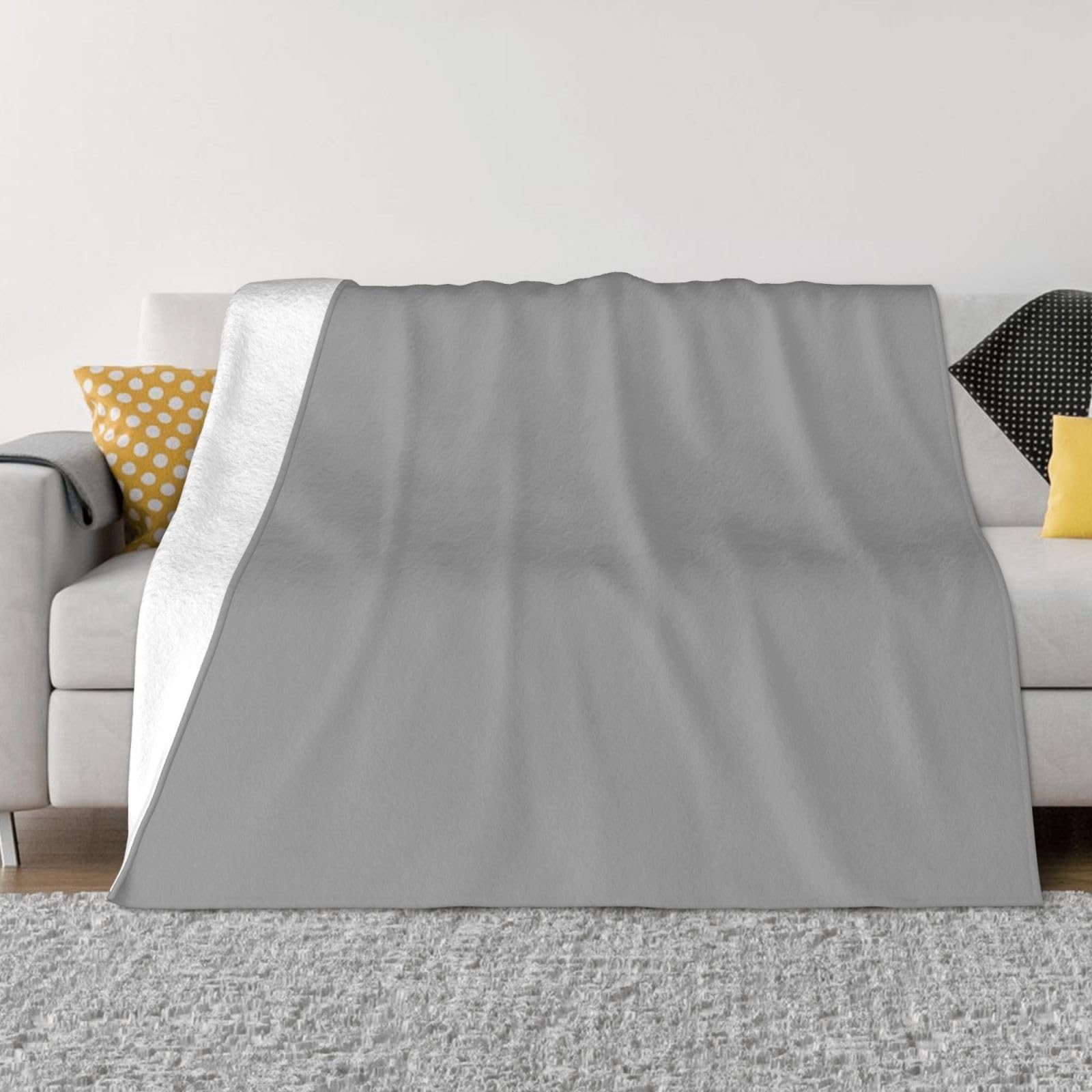 Couverture de canapé chaude en flanelle gris oie 203x152 cm