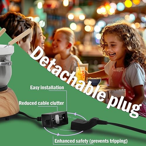 Miniatura 6 de Artestia Juego de ollas eléctricas para fondue con perilla de control de temperatura incluye 1 cuarto de galón de cerámica para queso de chocolate