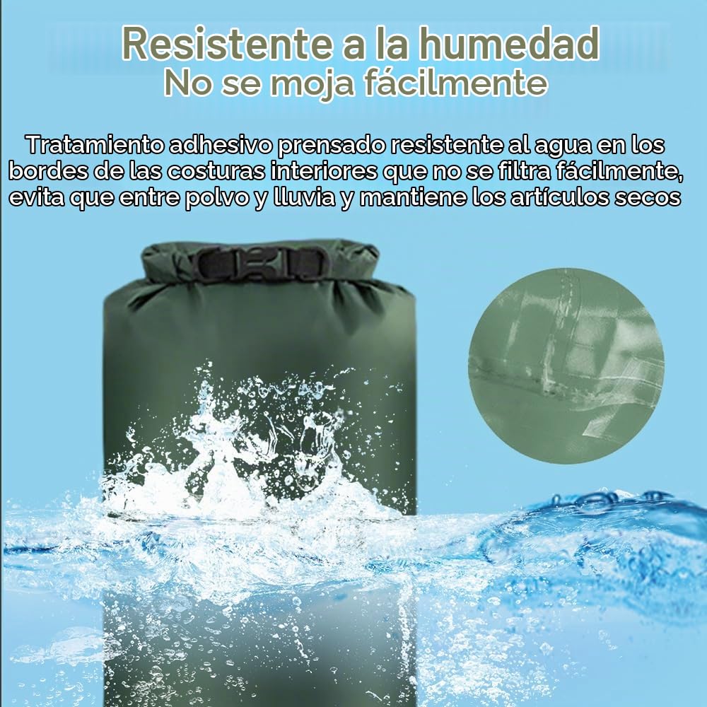 3 Piezas Bolsa Seca,Ideal para Actividades al Aire Libre | Poliéster,8L+15L+25L,impermeable,fácil de transportar,Ideal para guardar ropa-naranja+verde+azul
