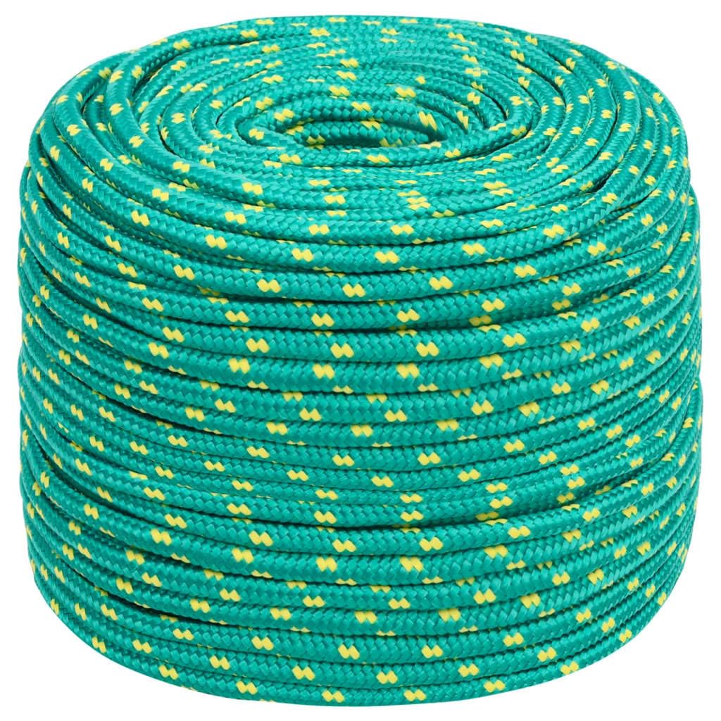 Cuerda de polipropileno verde de 10 mm de diámetro, 100 m de longitud, resistente a la rotura y a la intemperie para velero, barco y yate, para asegurar y amarrar