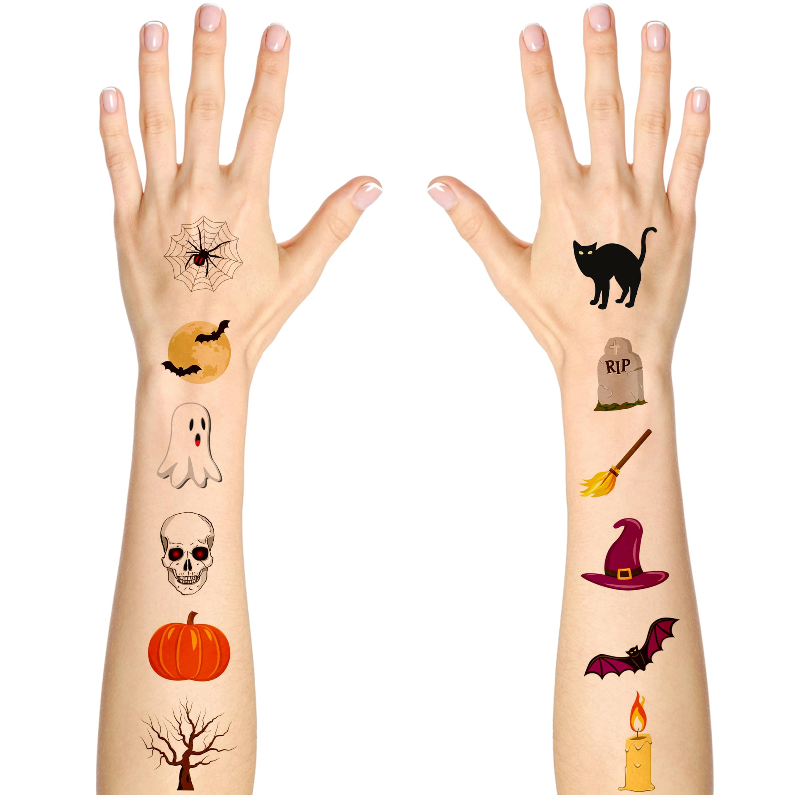 144 Tatuaggi Temporanei Di Halloween Per Bambini - Confezione Da 12 Fogli - Perfetti Per Festine, Bomboniere E Calze Della Befana - 3