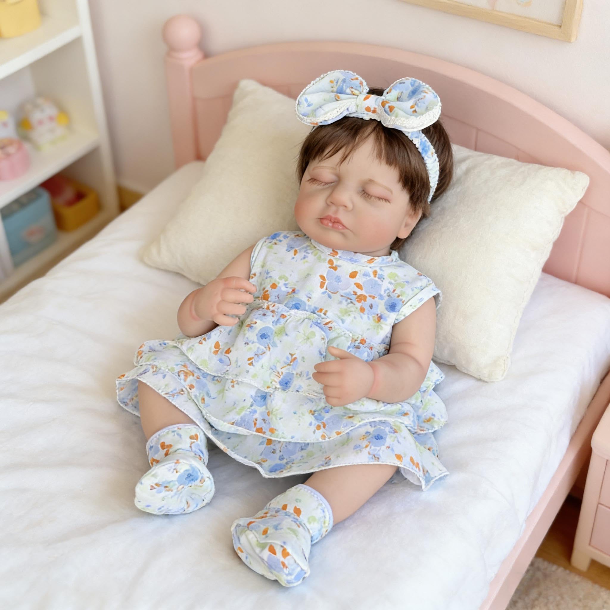 Realistyczne lalki Reborn Baby Dolls silikonowe na całe ciało, winylowe, dziewczęce, realistyczne, noworodki, prawdziwie wyglądające śpiące, anatomicznie poprawne, lalka niemowlęca z