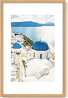 Vista 176 de Axeman Marco para póster de 18 x 24 pulgadas con paspartú para 16 x 20 pulgadas, marco de fotos de madera maciza de roble con vidrio templado, marco