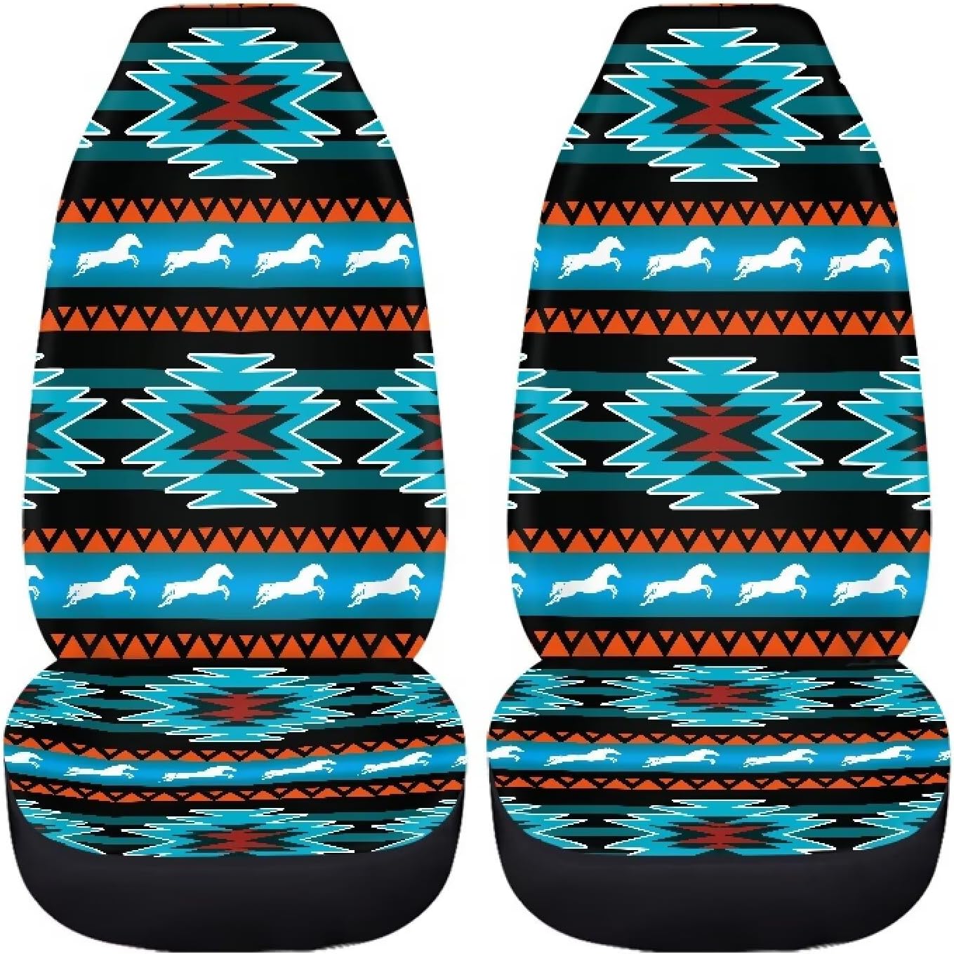 Automotive Seat Covers Aztec Print Seat Cover for Front Seats Only Universal fit for Cars, SUVs, Trucks Southwest Turquoise Indian Geometry Car Accessories Saddles Blanket Seat Protector