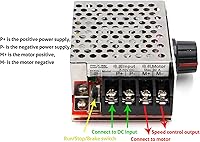 Vista 4 de RioRand 7-70V PWM DC Motor Speed Controller 30A - Low Heat Aluminum Housing for Brushed DC Motors, DIY Projects & Small Electric Devices